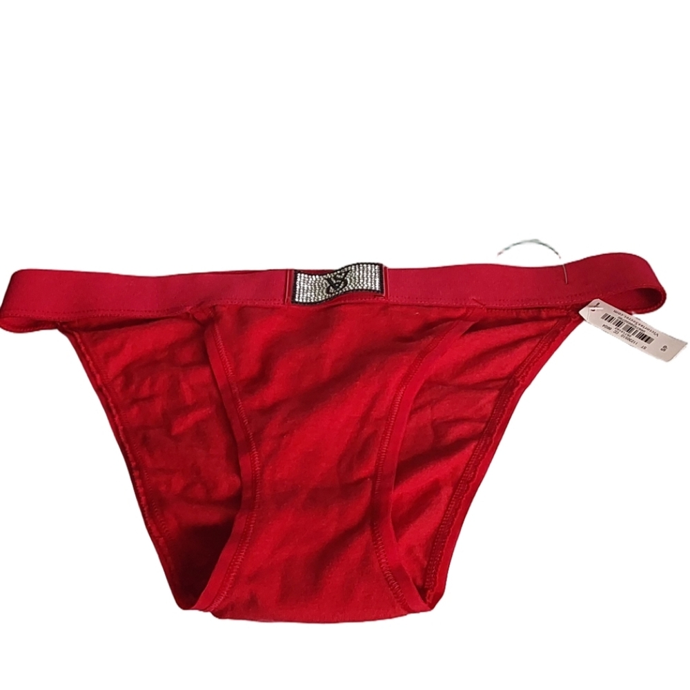 Victoria's Secret Red Tangaâ Botom with Rhinestone Detail